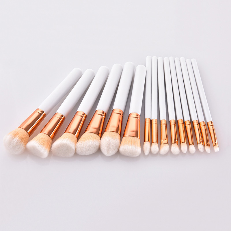 Fashion White Round Shape Decorated Makeup Brush(15pcs),Beauty tools