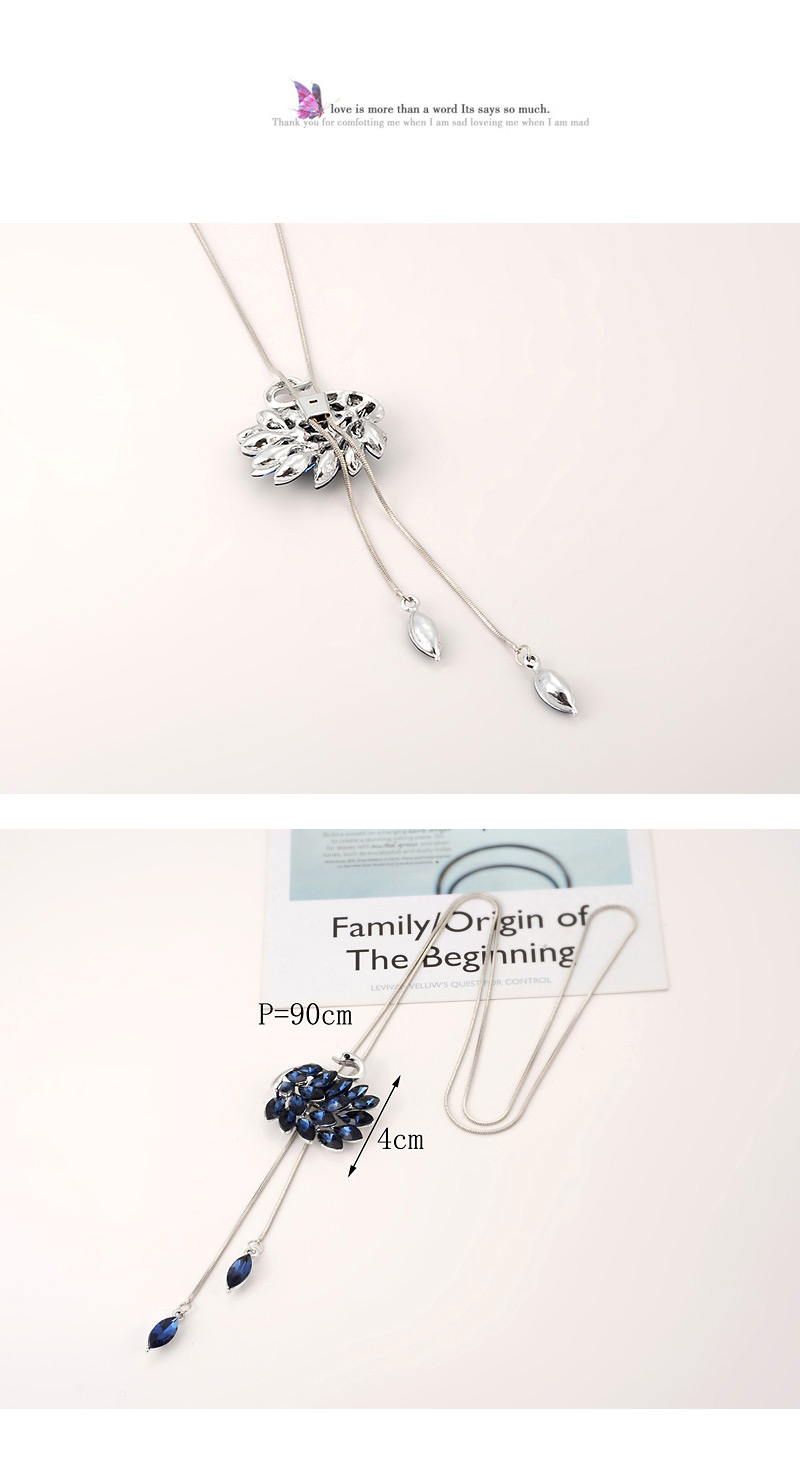 Fashion Dark Purple Swan Pendant Decorated Necklace,Multi Strand Necklaces