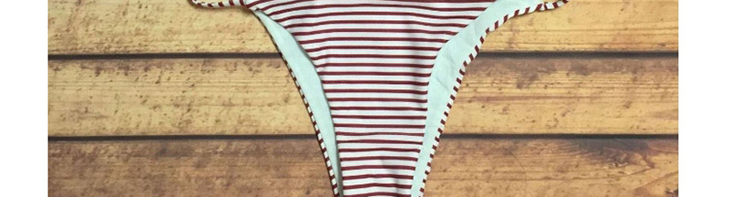 Sexy Red Stripe Pattern Decorated High Neckline Swimwear,Bikini Sets