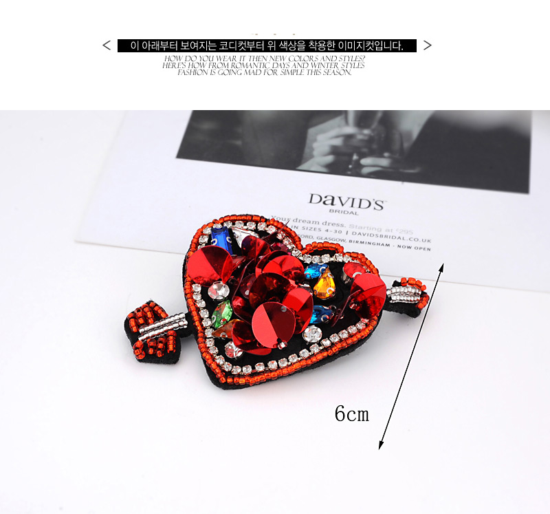 Fashion Multi-color Heart Shape Design Full Diamond Brooch,Korean Brooches