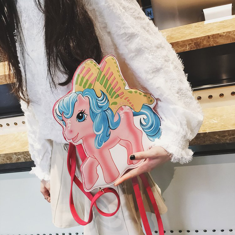 Fashion Pink Horse Shape Decorated Bag,Shoulder bags