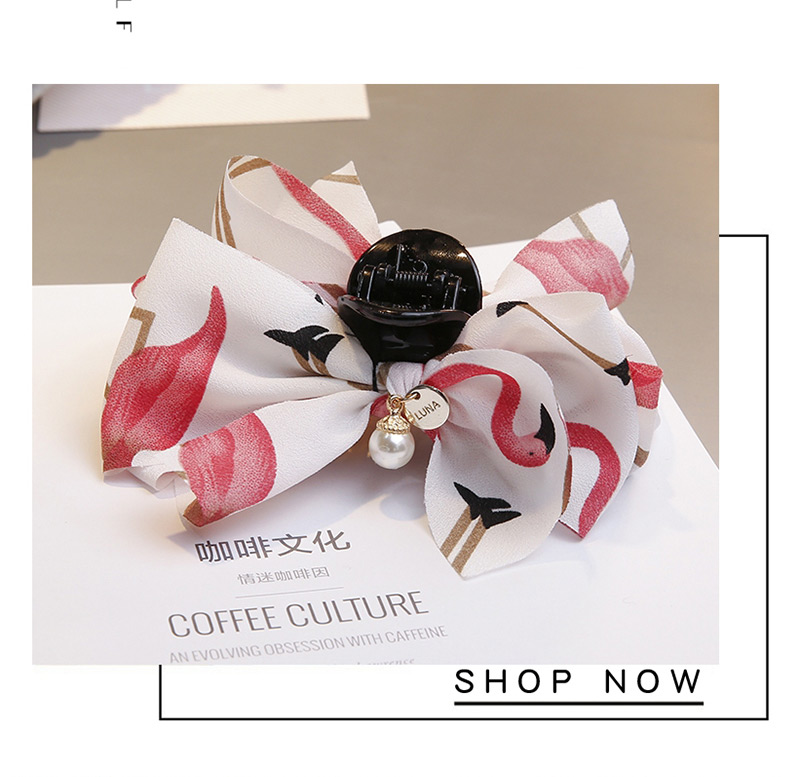 Fashion Pink Flower Pattern Decorated Bowknot Hairclip,Hairpins