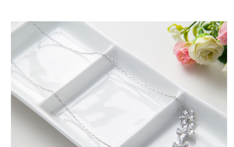 Elegant Silver Color Flower Shape Design Necklace,Necklaces