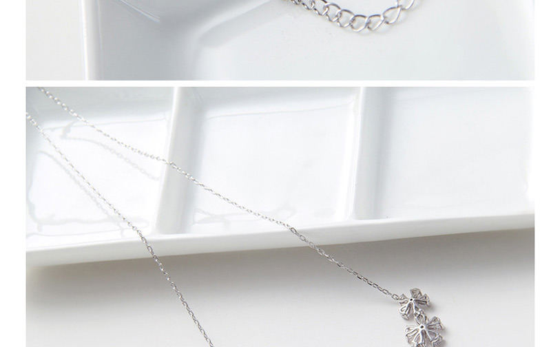 Elegant Silver Color Flower Shape Design Necklace,Necklaces