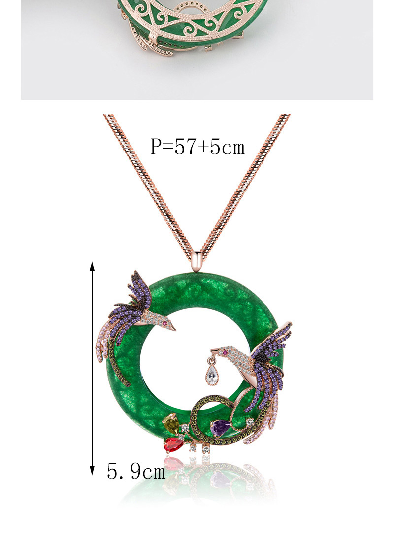 Fashion Beige Bird Shape Design Round Necklace,Necklaces