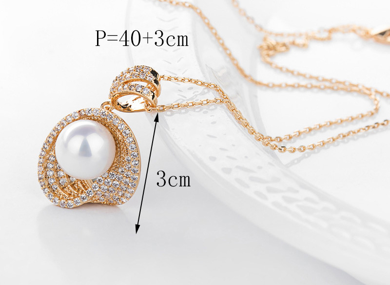 Fashion Silver Color Full Diamond Decorated Round Necklace,Necklaces