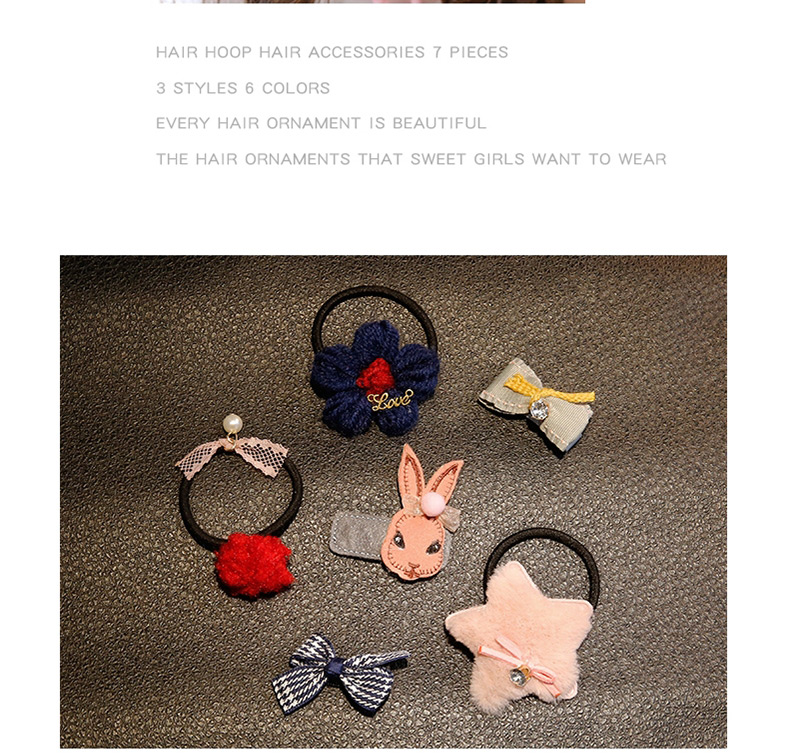 Fashion Pink Rabbit Shape Design Hair Accessories(5pcs),Hairpins