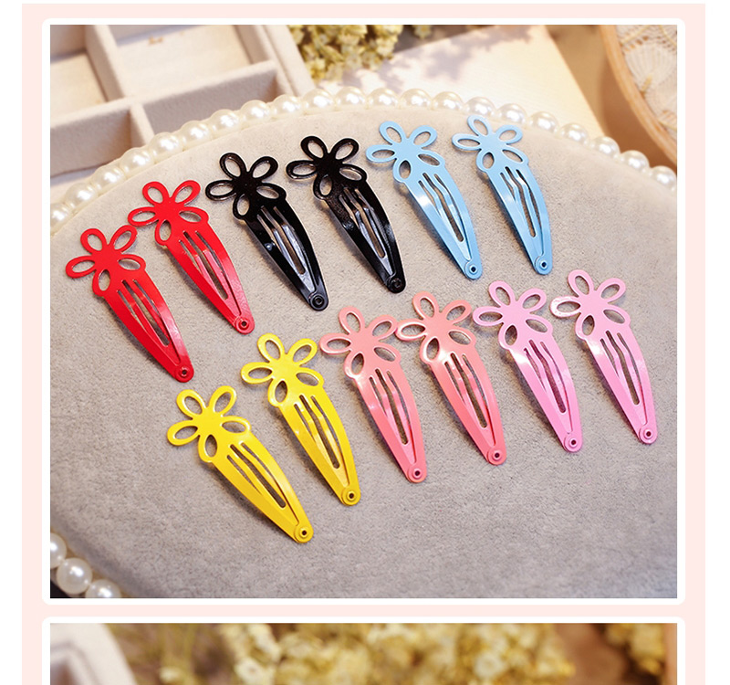 Fashion Red Flower Shape Decorated Hair Clip(2pcs),Hairpins