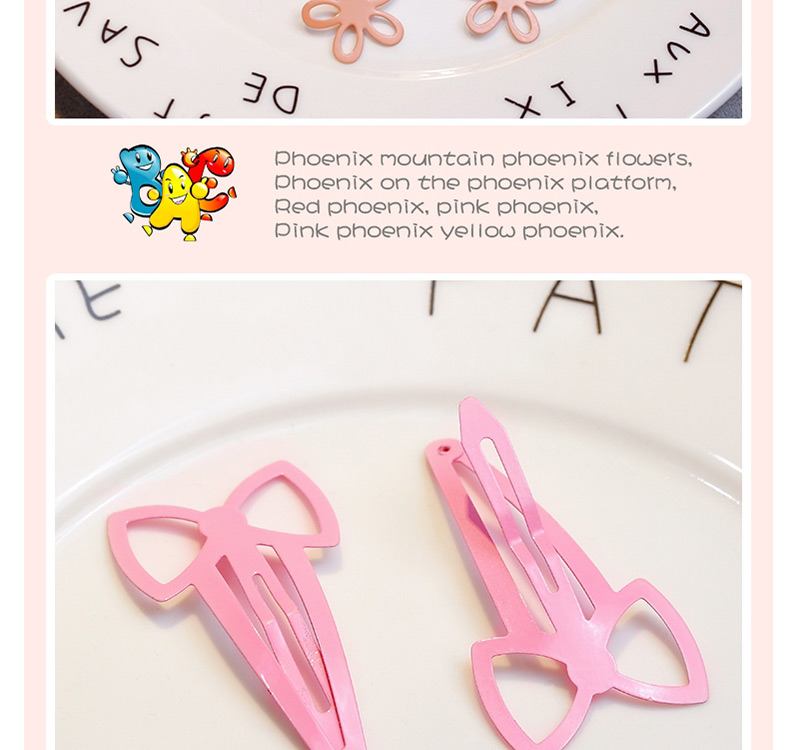 Fashion Pink Bowknot Shape Decorated Hair Clip(2pcs),Hairpins