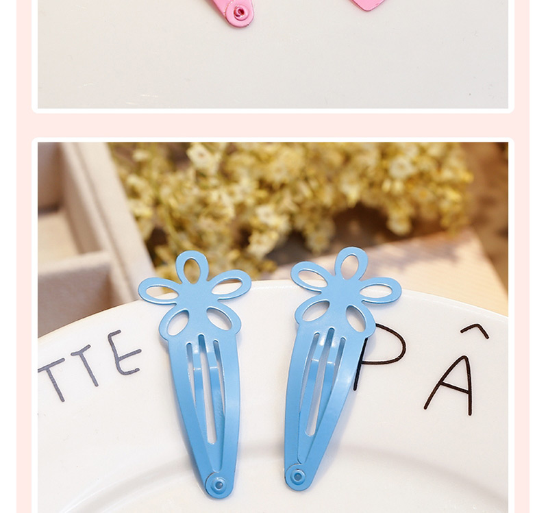 Fashion Blue Flower Shape Decorated Hair Clip(2pcs),Hairpins