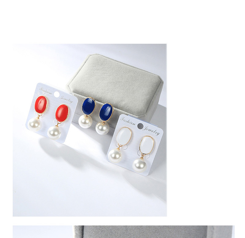 Fashion Sapphire Blue Oval Shape Decorated Earrings,Stud Earrings