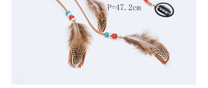 Fashion Khaki Feather Decorated Hair Accessories,Hair Ribbons