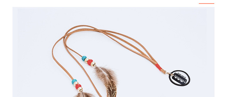 Fashion Khaki Feather Decorated Hair Accessories,Hair Ribbons
