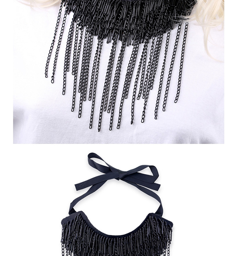 Fashion Silver Color Pure Color Decorated Tassel Necklace,Chokers