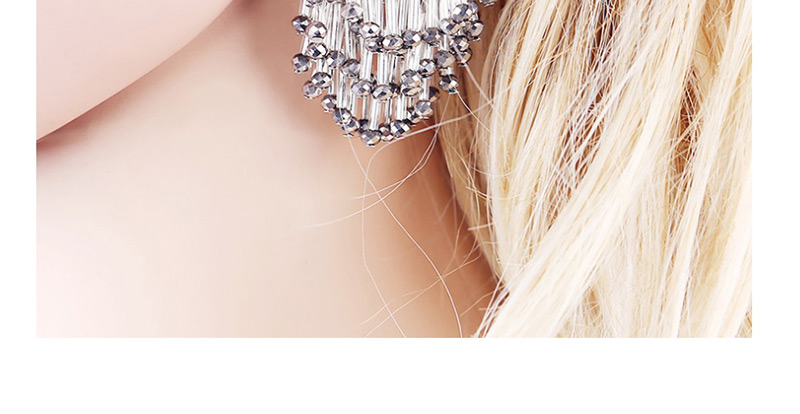 Fashion White Full Diamond Decorated Tassel Earrings,Stud Earrings