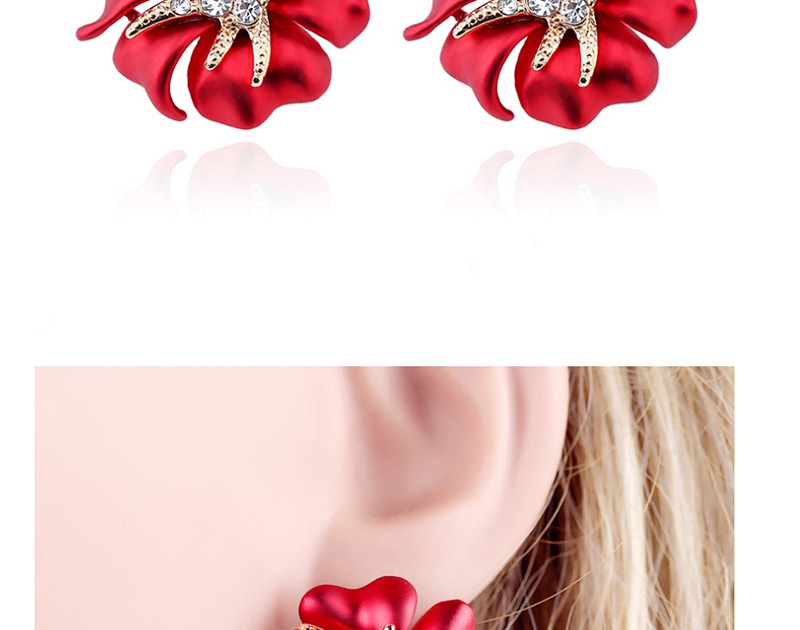 Fashion Sapphire Blue Flower Shape Design Earrings,Stud Earrings