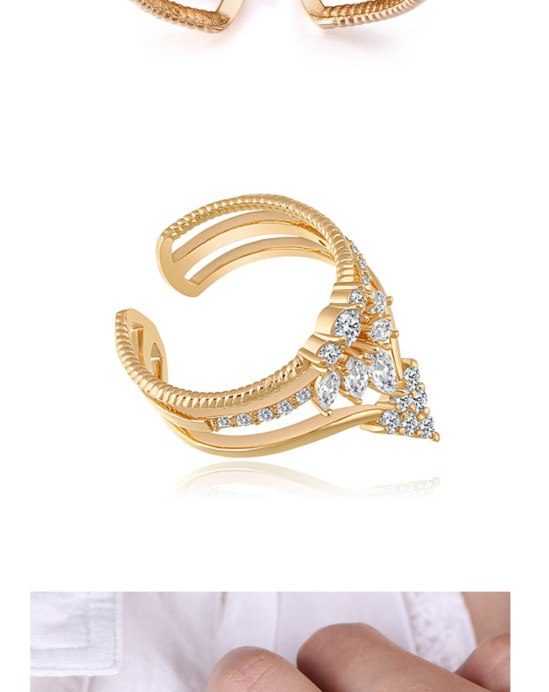 Fashion Gold Color Multi-layer Design Crown Shape Opening Ring,Fashion Rings