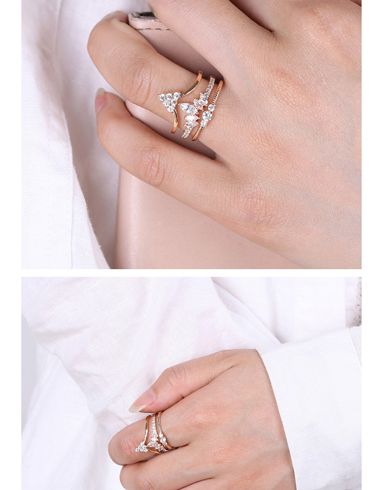 Fashion Silver Color Multi-layer Design Crown Shape Opening Ring,Fashion Rings