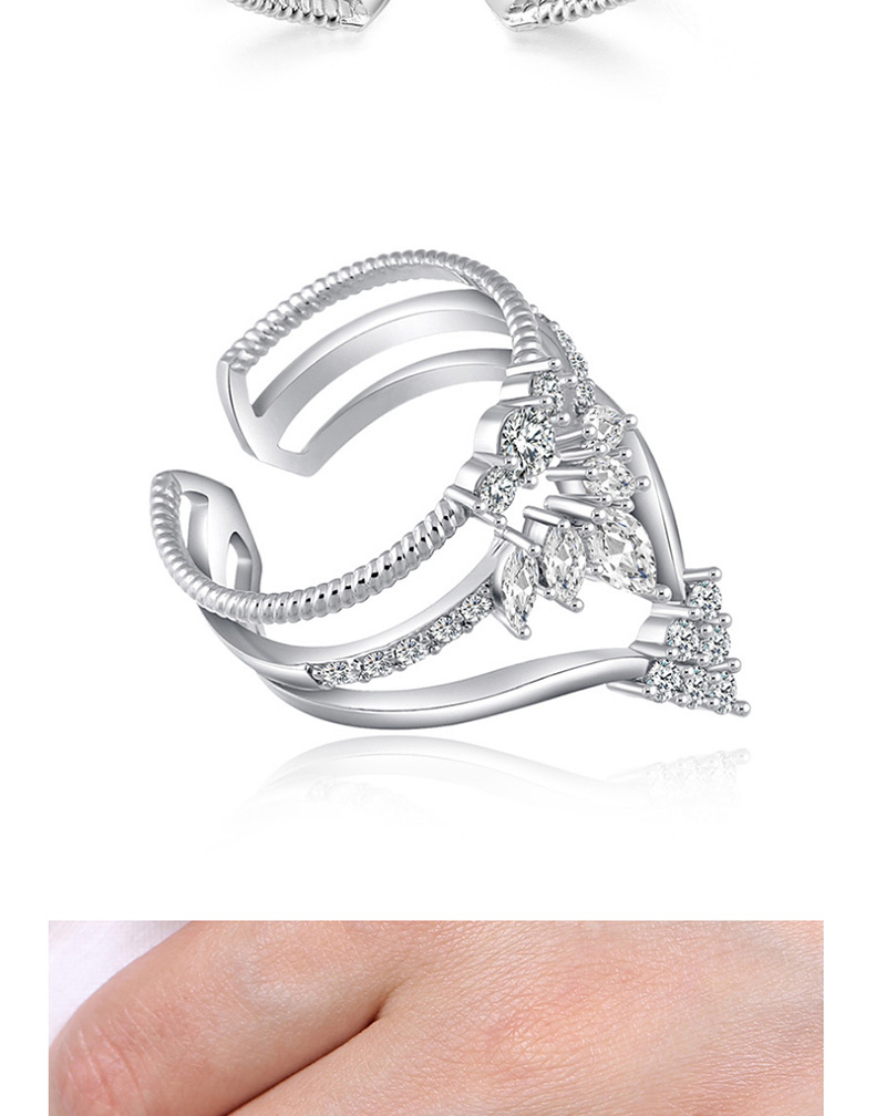 Fashion Silver Color Multi-layer Design Crown Shape Opening Ring,Fashion Rings