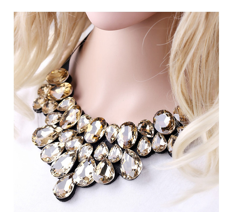 Fashion White Full Diamond Decorated Necklace,Thin Scaves