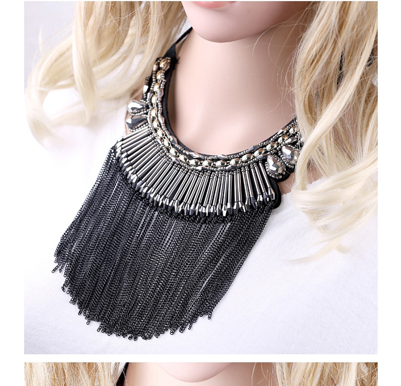Fashion Silver Color Tassel Decorated Necklace,Chokers