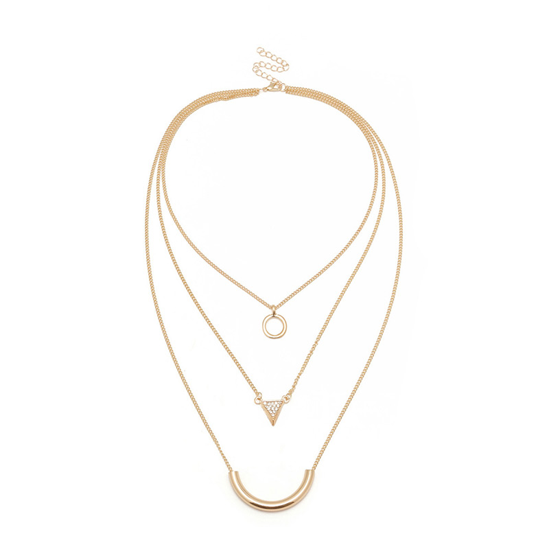 Fashion Gold Color Triangle Shape Decorated Necklace,Thin Scaves