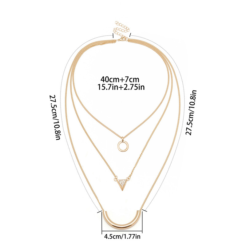 Fashion Silver Color Triangle Shape Decorated Necklace,Thin Scaves