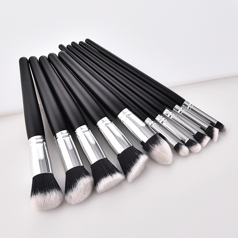 Fashion Black Pure Color Decorated Makeup Brush (4 Pcs ),Beauty tools