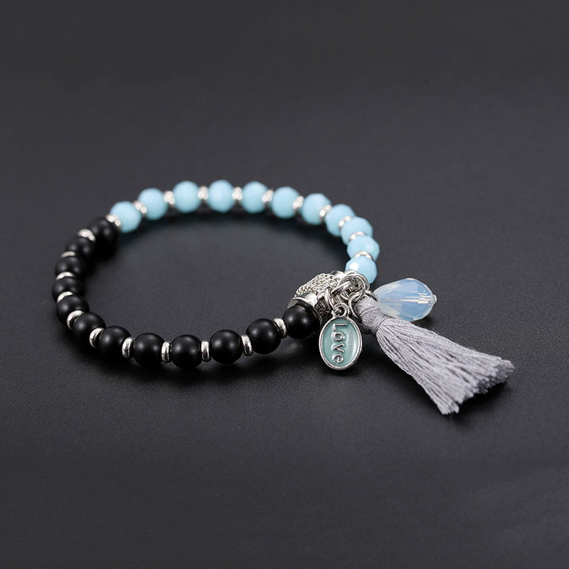 Fashion Black+blue Tassel Decorated Bracelet,Fashion Bracelets