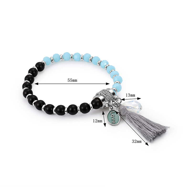 Fashion Black+blue Tassel Decorated Bracelet,Fashion Bracelets