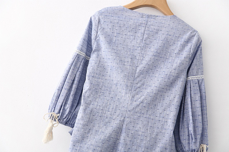 Fashion Blue Pure Color Decorated Shirt,Sunscreen Shirts