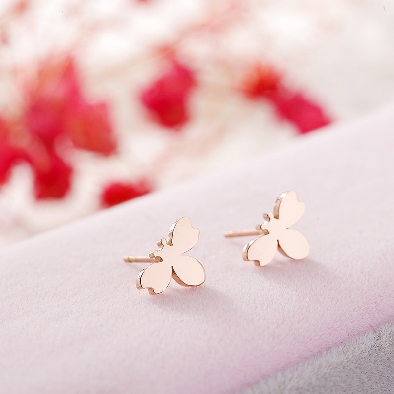 Fashion Rose Gold Bee Shape Decorated Earrings,Earrings
