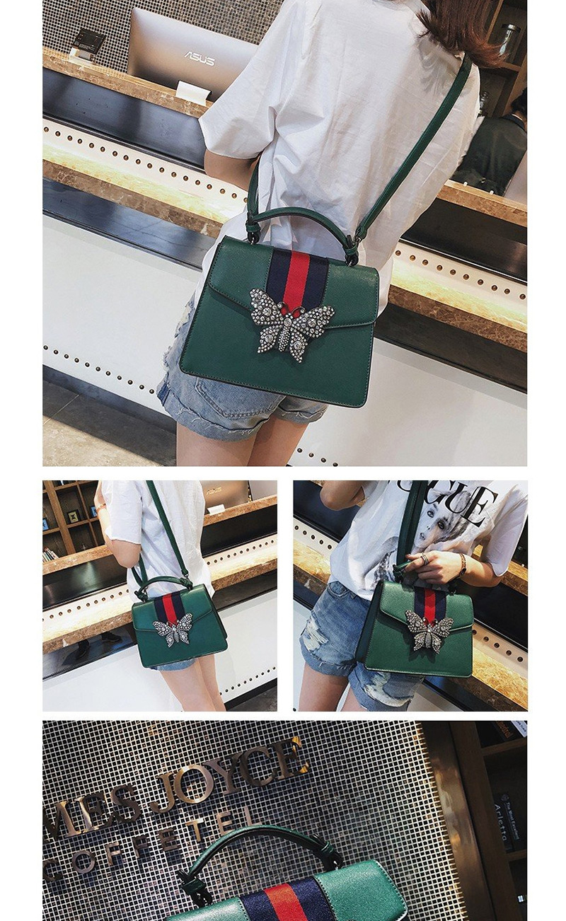 Fashion Green Butterfly Shape Decorated Shoulder Bag,Handbags