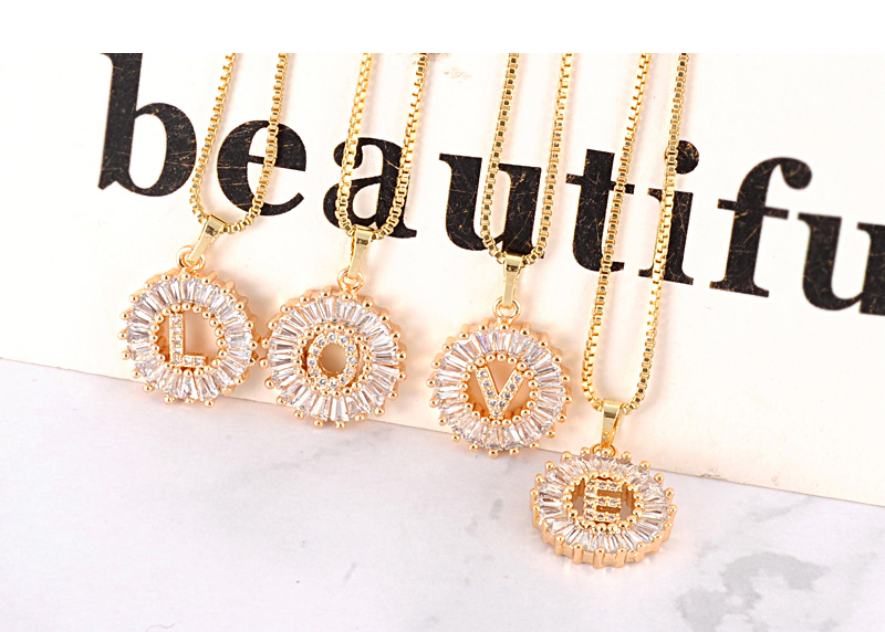 Fashion Gold Color Letter Q Shape Decorated Necklace,Necklaces