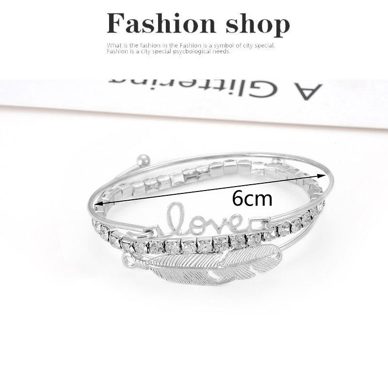 Fashion Silver Color Letter Shape Decorated Bracelet (3 Pcs ),Fashion Bangles