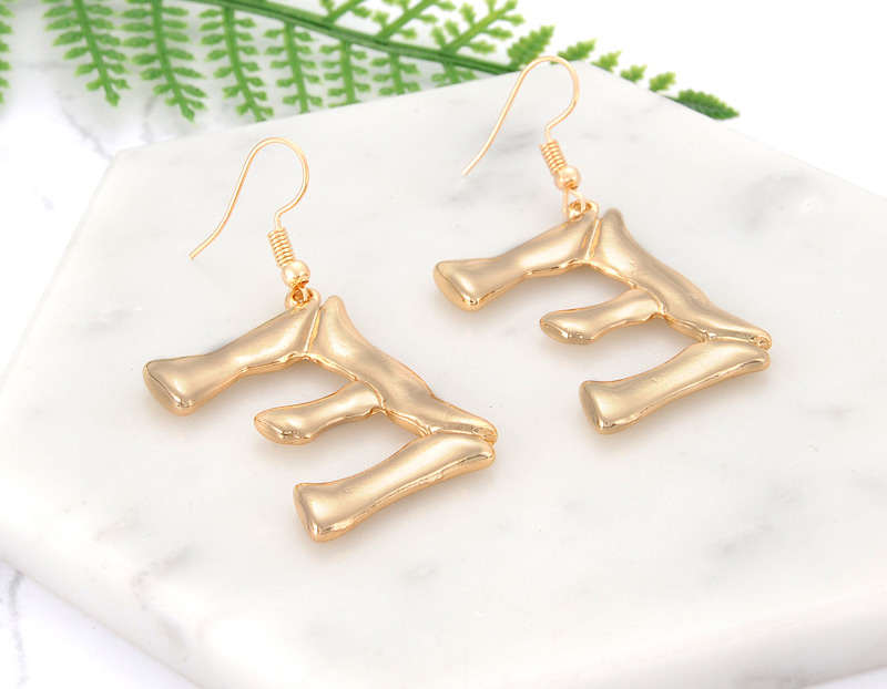 Fashion Gold Color Letter E Shape Decorated Earrings,Drop Earrings