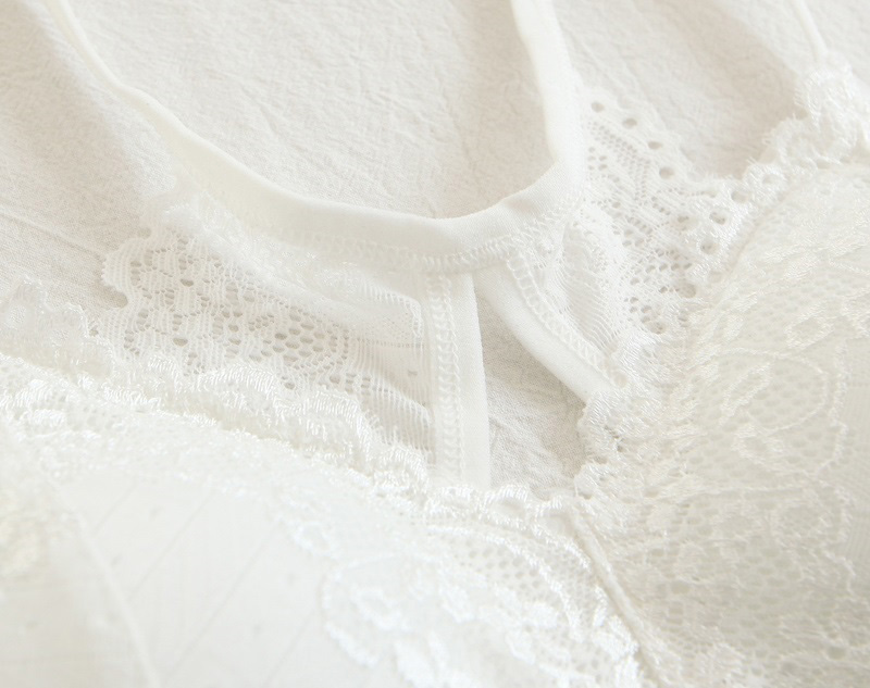Fashion White Pure Color Decorated Bra,SLEEPWEAR & UNDERWEAR