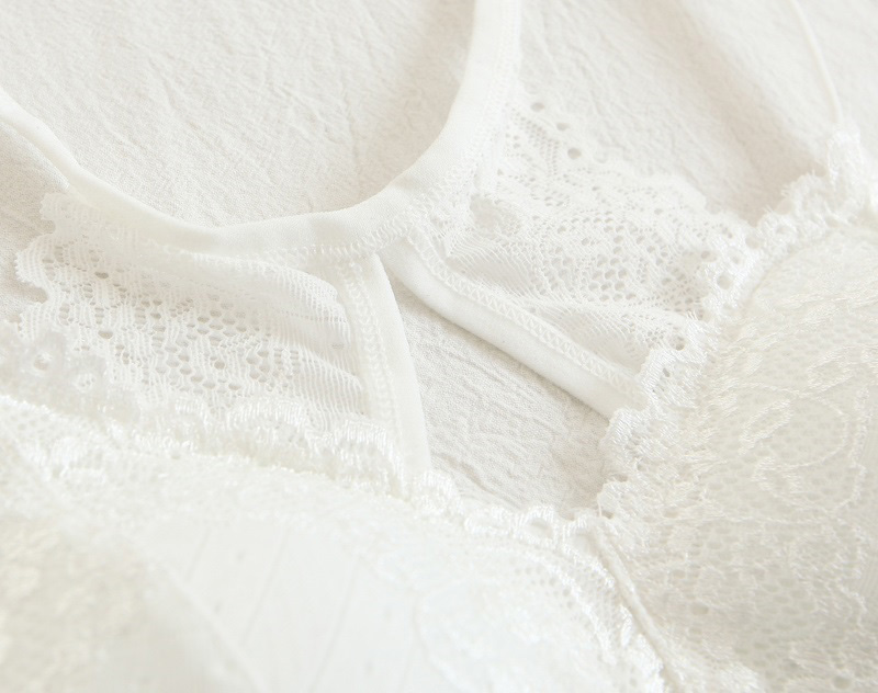 Fashion White Pure Color Decorated Bra,SLEEPWEAR & UNDERWEAR