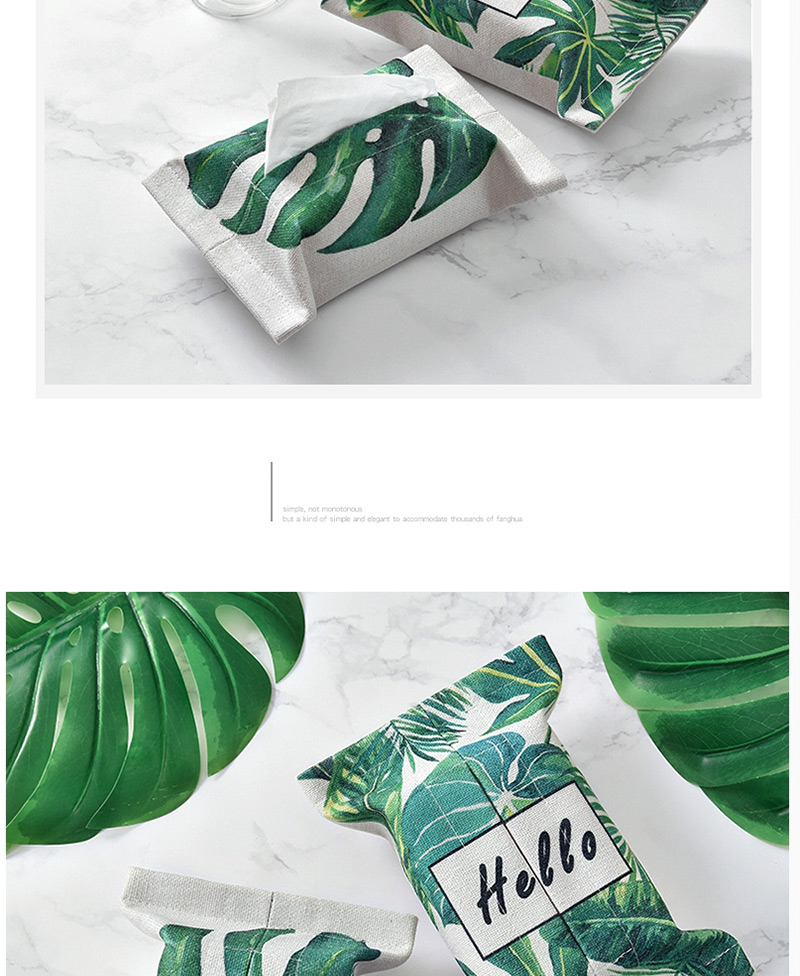 Fashion Green Leaf Pattern Decorated Tissue Box,Household goods