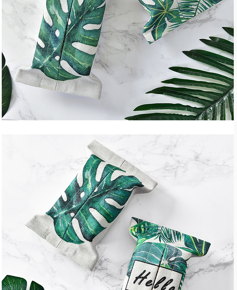Fashion Green+white Letter Pattern Decorated Tissue Box,Home Decor