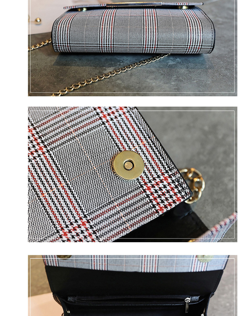 Fashion Black Grid Pattern Decorated Shoulder Bag,Shoulder bags