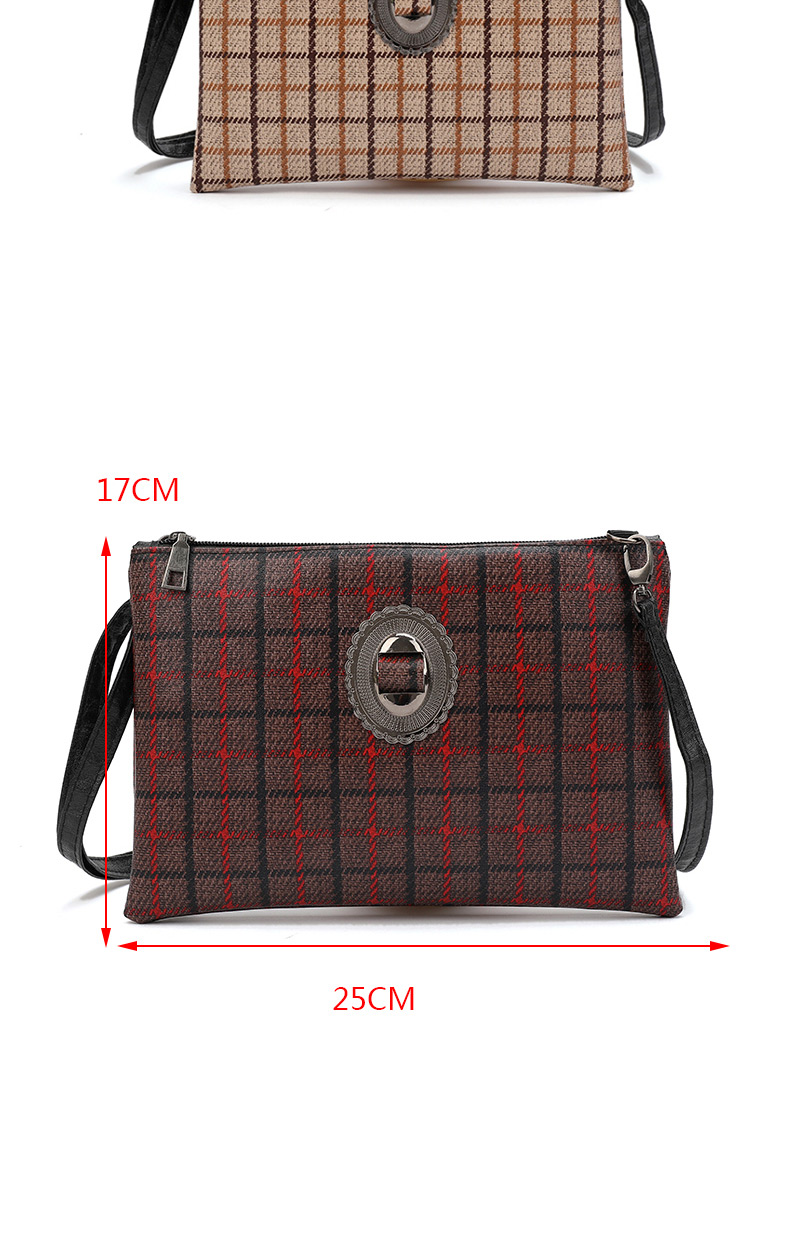 Fashion Red Grid Pattern Decorated Shoulder Bag,Messenger bags