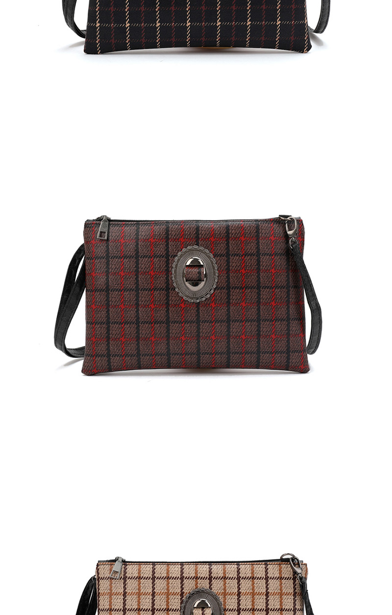 Fashion Red Grid Pattern Decorated Shoulder Bag,Messenger bags