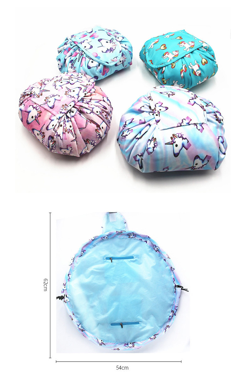 Fashion Light Blue Unicorn&heart Pattern Decorated Storage Bag,Home storage