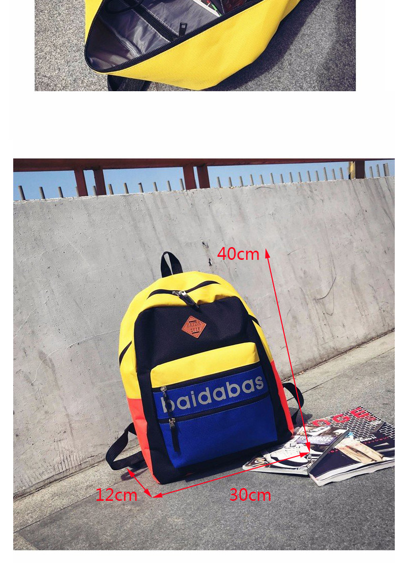 Vintage Yellow Letter Pattern Decorated Backpack,Backpack