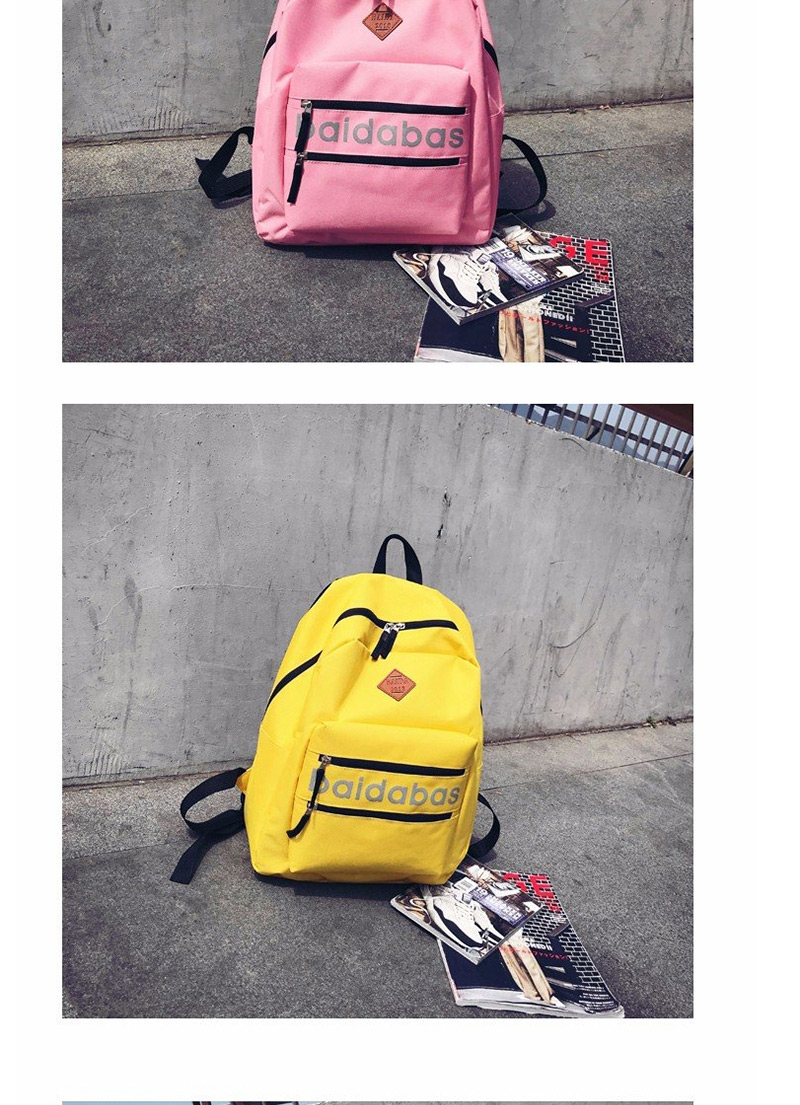 Vintage Pink Letter Pattern Decorated Backpack,Backpack