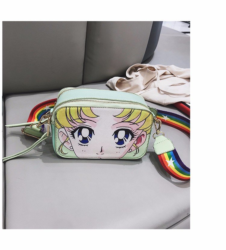 Fashion Green Sailor Moon Pattern Decorated Shoulder Bag,Messenger bags