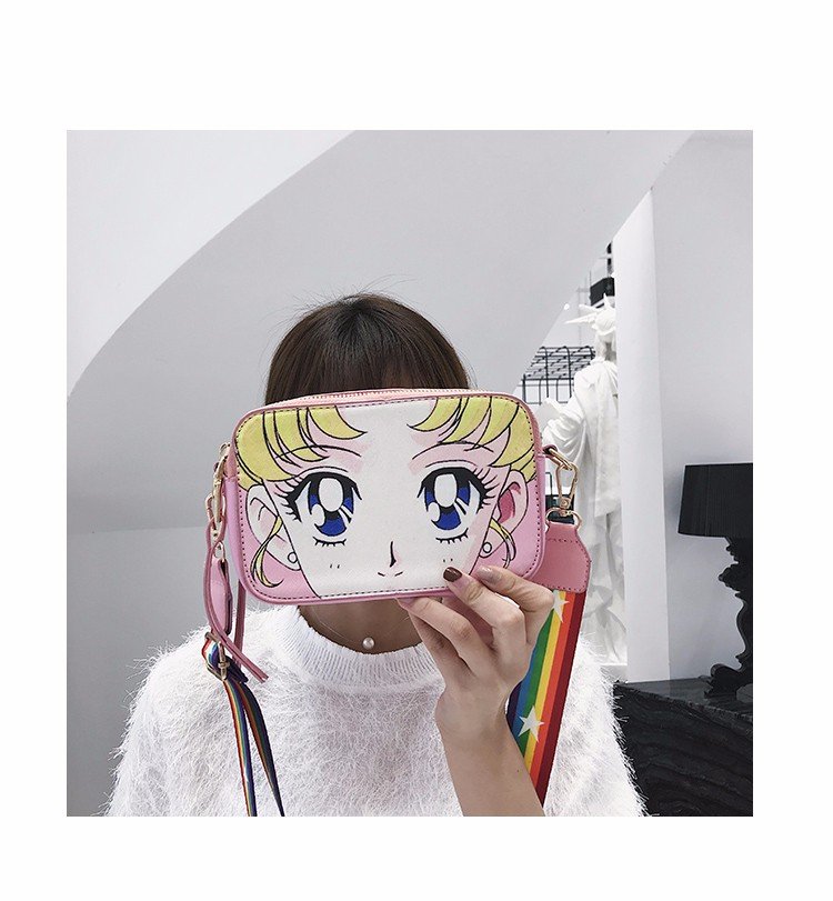 Fashion Purple Sailor Moon Pattern Decorated Shoulder Bag,Messenger bags