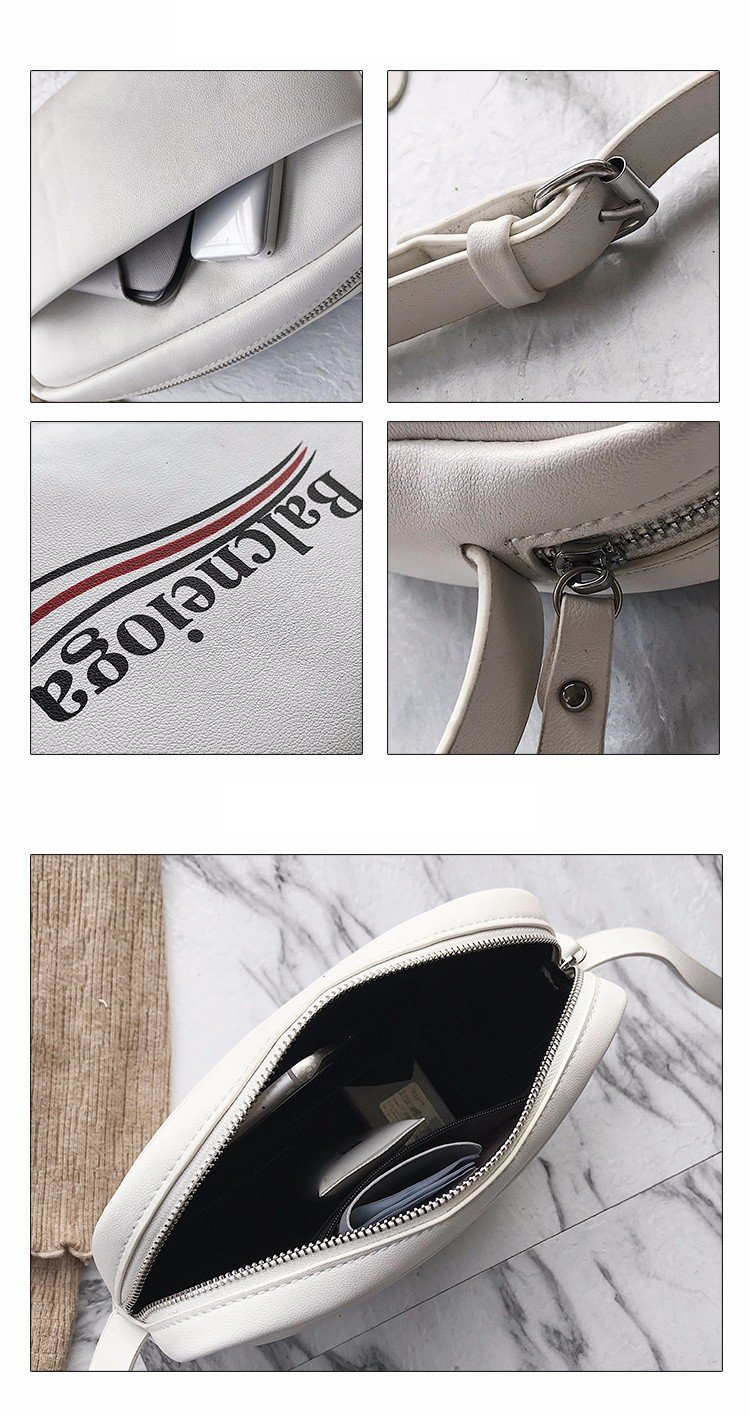 Fashion White Lettern Pattern Decorated Shoulder Bag ( Big Size ),Messenger bags