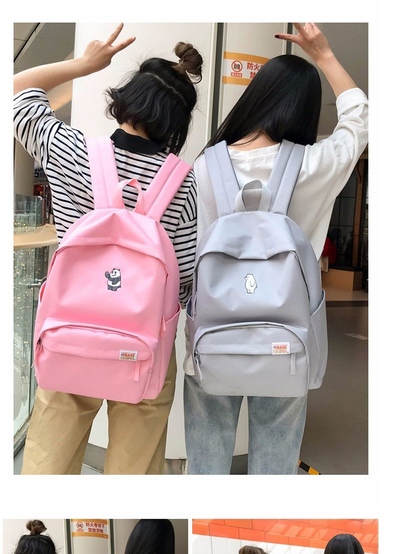 Fashion Khaki Bear Pattern Decorated Backpack,Backpack